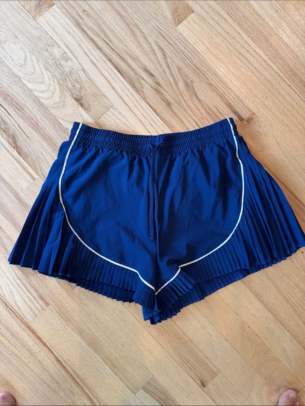 Champion Royal Blue Pleated Athletic Short with White Piping